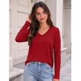 thumbnail image 4 of Zeagoo Basic T-Shirt for Womens Long Sleeve V Neck Tops Dressy Casual Shirts Fall Trendy, 4 of 6