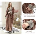 thumbnail image 7 of LOFIR Womens Fleece Robes Long Plush Soft Warm Flannel Spa Bathrobe for Women Ladies Sleepwear (Coffee, L), 7 of 7