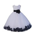 thumbnail image 2 of Ekidsbridal White Tulle Rose Petals Flower Girl Dresses Junior Bridesmaid Communion Christening Baptism Father Daughter Dance Recital Gown 302T 10, 2 of 3