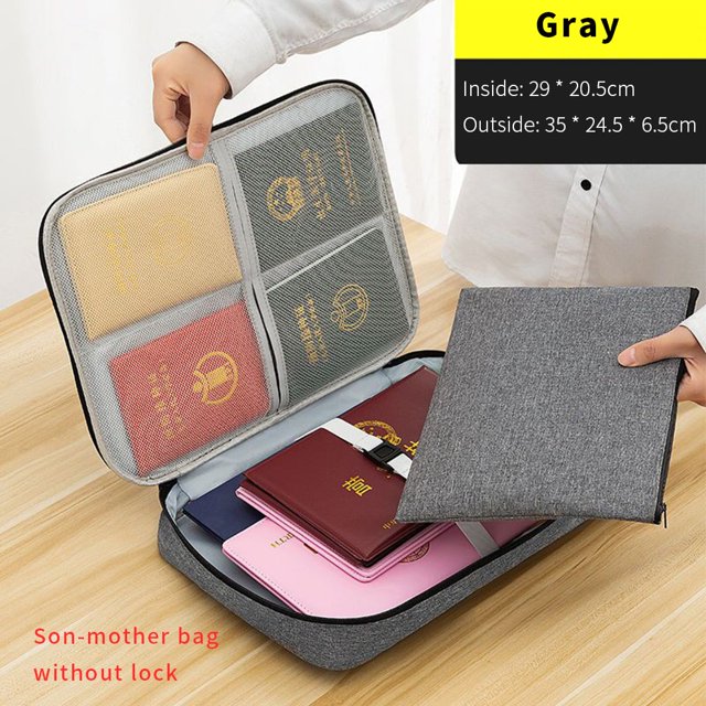 Carpeta Organizadora De Archivos , Bloqueado , Multicapa , Gran Capacidad , Utilizada Para Viajes Y Familia , Maleta De Pasaporte