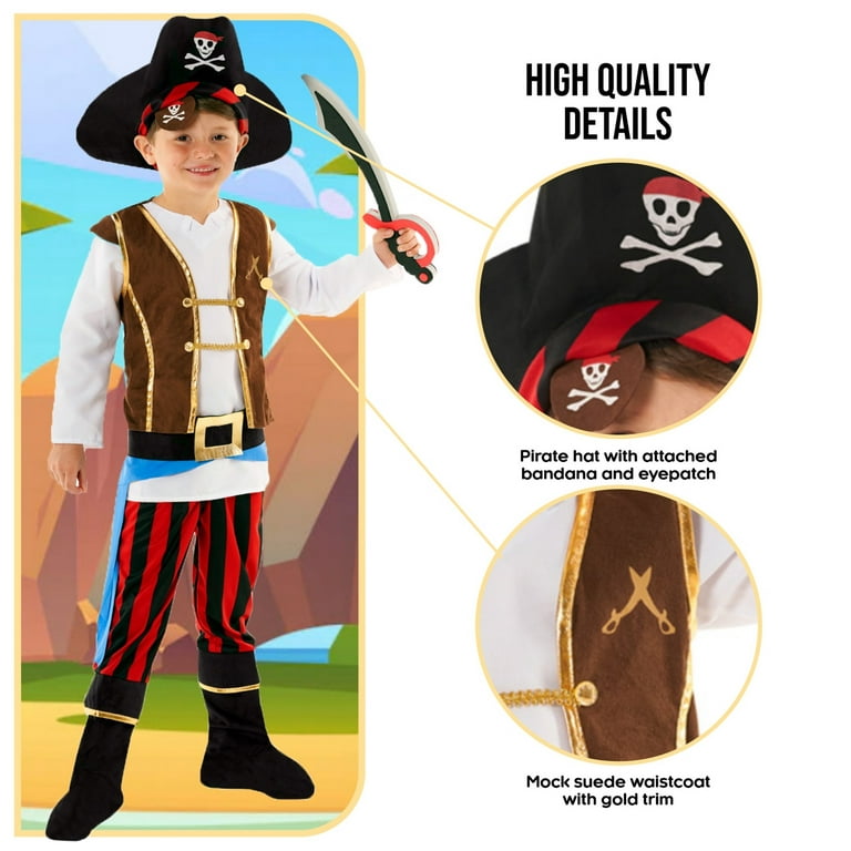 Kid Girl Children Pirate Captain Hook Caribbean Party Halloween Costume  Bandana