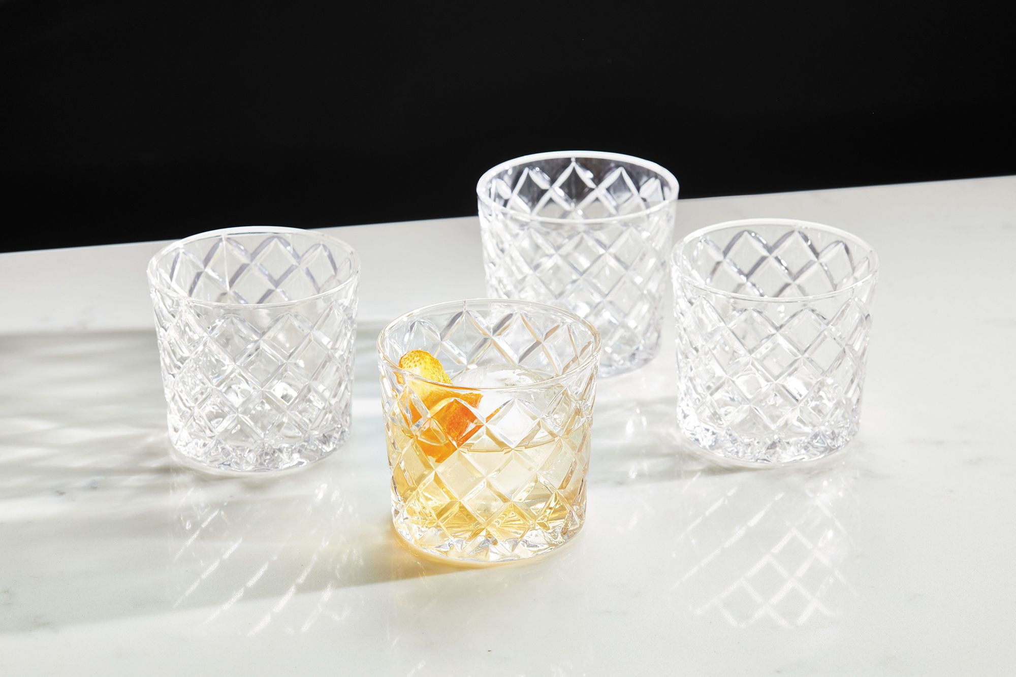 Truman Crystal Whiskey Glasses, Set of 4 - Clear