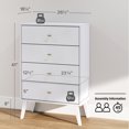 thumbnail image 4 of Prepac Milo Mid Century Modern 4-Drawer Vertical Chest, White, 4 of 11