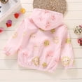 thumbnail image 6 of Ultrave Girls' Hooded Jacket, Zip Up Elastic Cuff Hem Cute Coat Long Sleeve Casual Windbreaker with Side Pockets for 1-9Y, 6 of 8