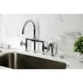 thumbnail image 2 of Kingston Brass KS2331CG Fuller Two-Handle 4-Hole Deck Mount Industrial Style Bridge Kitchen Faucet with Brass Side Sprayer in Polished Chrome, 2 of 7
