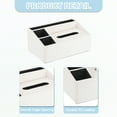 thumbnail image 3 of Cubierta de caja de pañ tissues con base magnética, soporte rectangular para mesa de baño (Blanco, 10.4"x6.5"x4.7"), 3 of 7