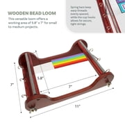 The Beadsmith Wooden Bead Loom, 11” x 7” x 3”, Includes Assembly Instructions, Use to Create Bracelets, Necklaces, Belts, and More
