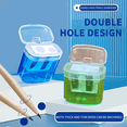 thumbnail image 4 of Back to School Supplies under $1 Gnobogi 4PC Double Hole Pencil Sharpener with Cover Color Pencil Sharpener Portable Metal Blade Pencil Sharpener Clearance, 4 of 10