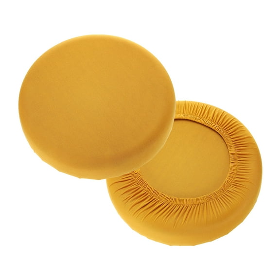 Uxcell 2 Pack Stool Covers Round, 11-15 Inch Bar Stool Covers Washable Dustproof Slipcover Seat Cushion with Elastic for Bar Kitchen Living Room Decor, Earthy Gold