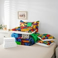thumbnail image 4 of Erosebridal Building Blocks 7 Pcs Comforter Set Queen, Colorful Toy Bedding , 3D Rainbow Construction Brick Sheet Set Bed in A Bag Funny Geometric Rectangle Down Comforter, 4 of 5