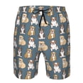 thumbnail image 3 of Zufioo Cartoon Bulldog 1 for Men's Casual Beach Shorts, Sports Fitness Quick-drying Drawstring Shorts with Pockets for Home Wear-X-Large, 3 of 6