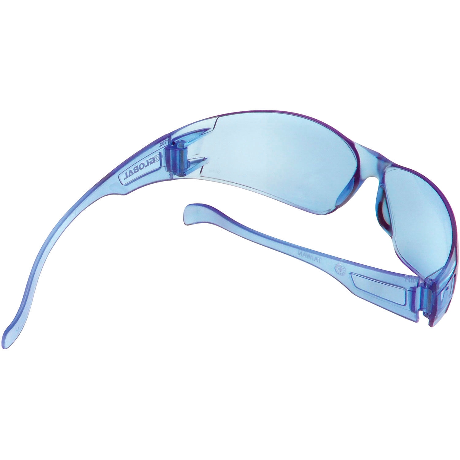 Frameless Safety Glasses, Scratch Resistant, Blue Lens, Lot of 12
