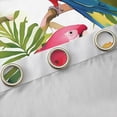 thumbnail image 5 of Feelyou Green Pink Parrot Black Out Curtains for Teen, Tropic Palm Leaves Curtains Pack of 2 (42x63 Each), Watercolor Flower Floral Bedroom Curtains, Blackout Curtains Bedroom Decor, 5 of 7