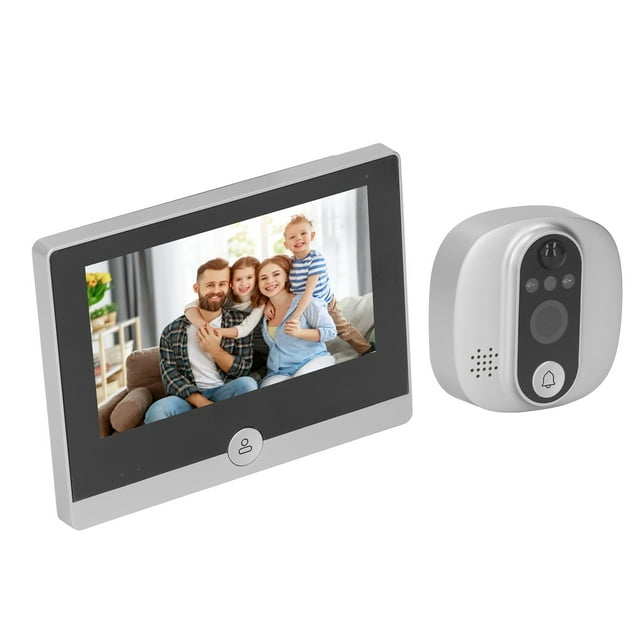 Cámara de Mirilla de Puertas, Registro de Videos Visual Intercom Visual de 4.3in HD Visitista Digital de Puerta Wifi Con Un Recordatorio de Batería Baja Para El Hogar