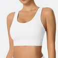 thumbnail image 2 of HNMKIU Sports Bras for Women Large Bust Sensation Built in Cup Breathable Back Support Bra for Running and Fitness Wireless Bras for Women White,M, 2 of 5
