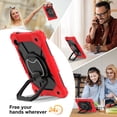 thumbnail image 6 of SaniMore Case for Samsung Galaxy Tab A9 8.7" 2023 SM-T550/P550, Shockproof Shoulder Strap 360° Rotating Handle Bracket Pencil Holder Tri-layer Hybird Anti-drop Kids Shell, Black+Red, 6 of 9