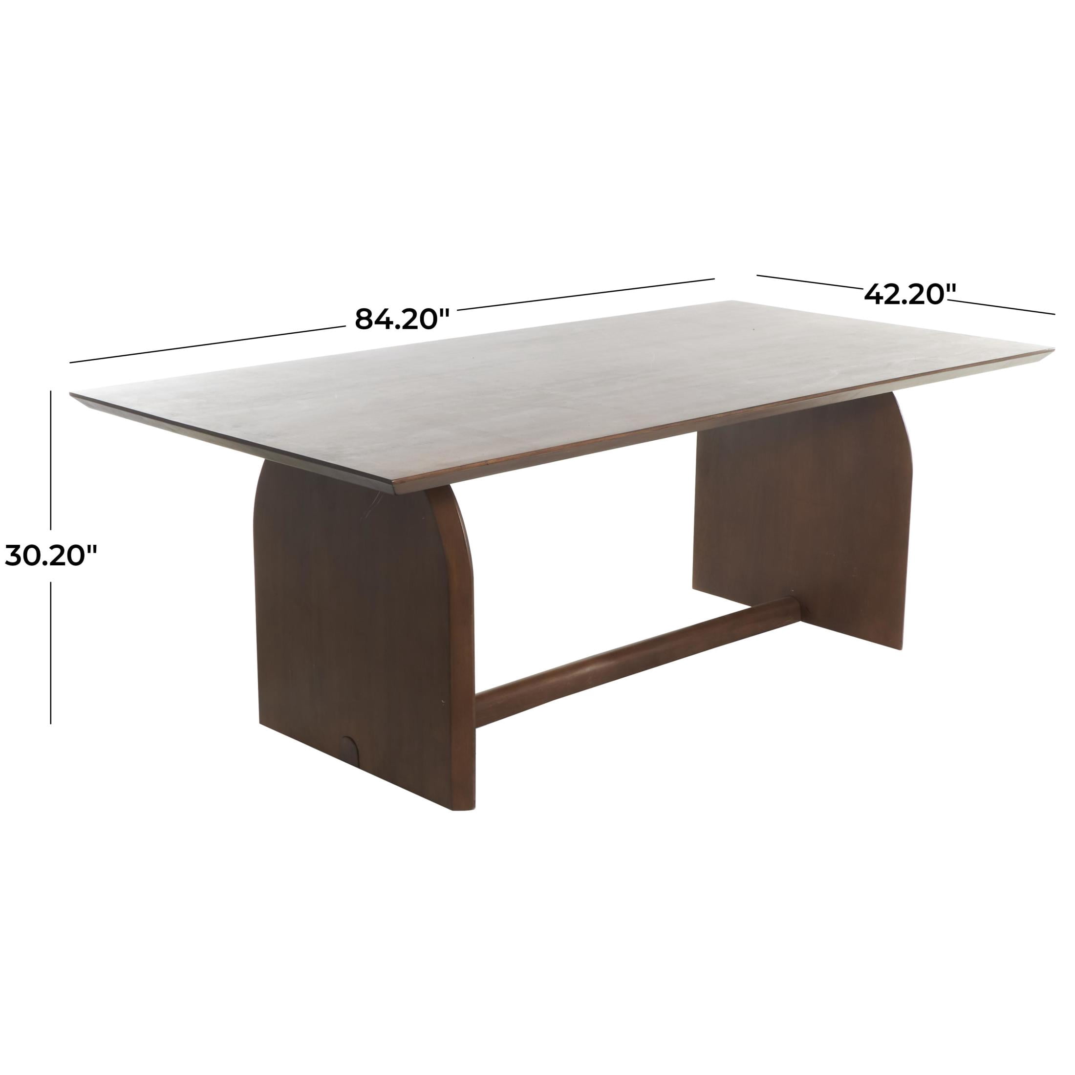 DecMode 84" x 30" Brown Mango Wood Mid Century Modern Dining Table with Arched Legs, 1-Piece