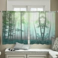 thumbnail image 4 of Sheer Curtains 45 inches Long, Fall Green Gradient Forest Light Filtering Sheer Window Curtains Rod Pocket Voile Drapes for Bedroom Living Room, 52"W x 45"L 2 Panels, 4 of 7