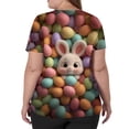 thumbnail image 5 of Stichou Easter Scrub Tops for Women Rabbit Eggs Graphic Funny Short Sleeve Scrub Tops Comfortable V-Neck Trendy Clothes with Pockets Coffee 2XL, 5 of 5