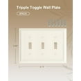 thumbnail image 2 of Superior Hub 2-Pack Triple Toggle Light Switch Cover Plate, Durable Natural Bamboo Fiber Decorative Switch Plate Covers, Light Almond 3 Gang Wall Plate, Corrosion Resistant, 2 of 14