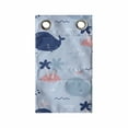 thumbnail image 1 of Underwater Hanging Pocket Organizer, Whale Characters in the Sea Swimming Island Ocean Palm Trees, Printed Polyester Storage Bag with Pockets, 9" x 16", Coral and Ceil Blue, 1 of 2