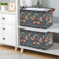 thumbnail image 2 of Yayeee Foldable Storage Basket for Shelves Waterproof Cloth Bins with Handles, Whimsical Foxes Pattern, 2 of 7