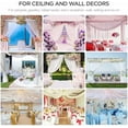 thumbnail image 4 of Ceiling Drapes Hanging Kit for Weddings Tent Bedroom Draping Parties Decoration White Fabric Includes Hoop Ring Set 5ft x 10ft Pack of 6, 4 of 7