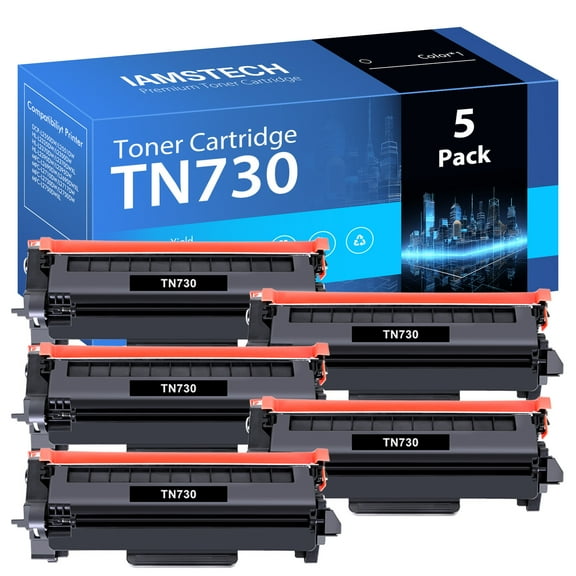 TN730 Toner Cartridge Replacement Compatible for Brother TN-730 TN730 TN-760 High Yield Compatible with DCP-L2550DW HL-L2350DW HL-L2370DW HL-L2395DW HL-L2370DWXL MFC-L2710DW (Black, 5Pack)