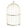 thumbnail image 1 of Bird cage makeup organizer storage shelf iron type container for desktop vanity 20x36cm, 1 of 8