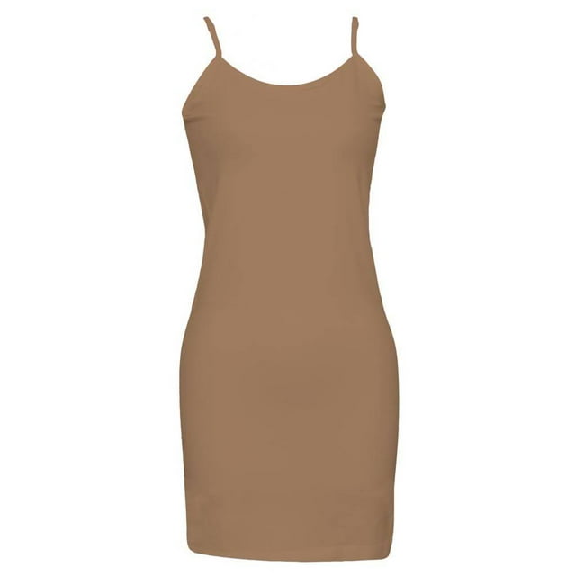 Camisole Longue Fine à Bretelles pour Femmes - Beige