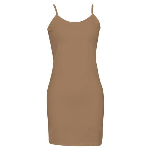 Womens Long Thin Strap Camisole - Beige