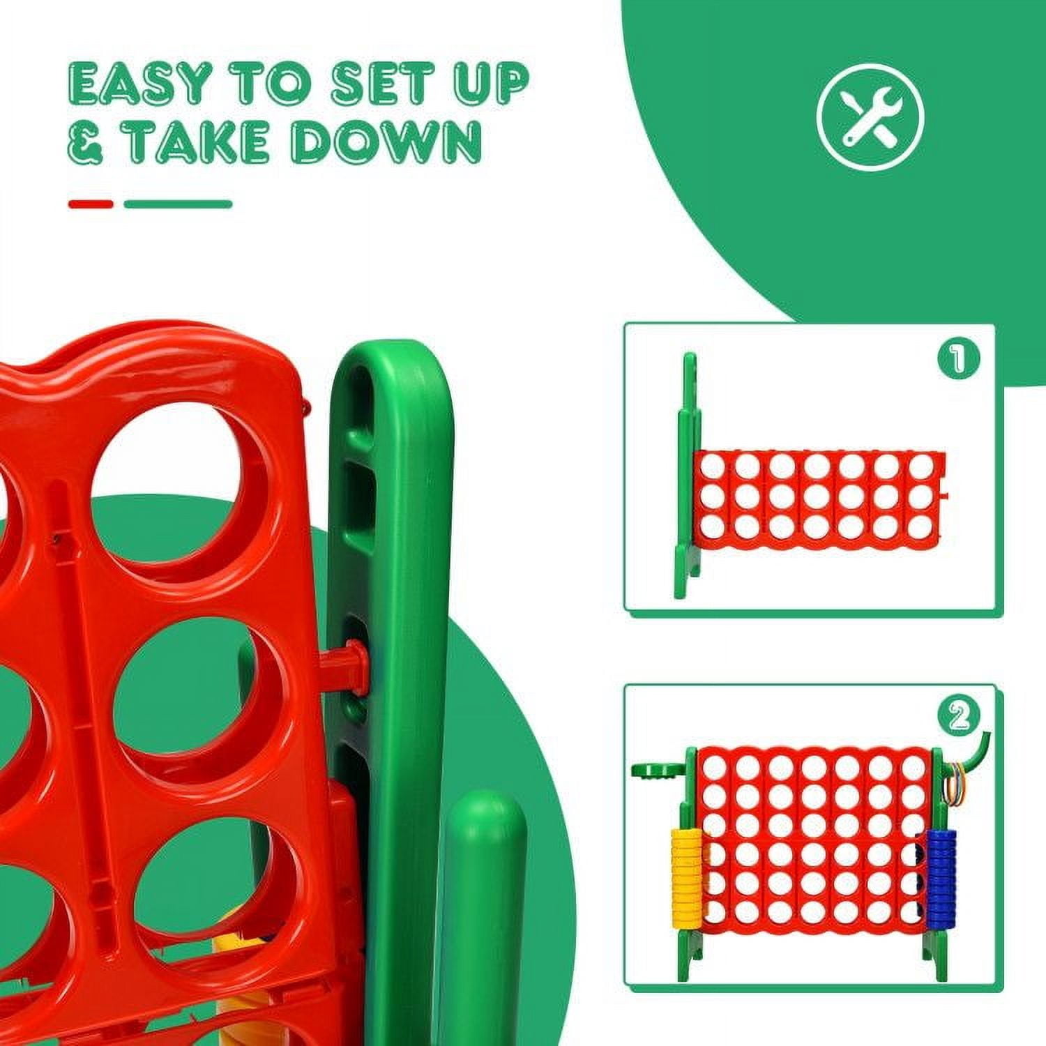 Chateauy 2.5 Feet 4-to-Score Giant Game Set – Large-Sized Tossing & Ring Toss Outdoor Activity for Family, Lawn, Backyard, Party, BBQ, and Beach
