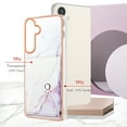 thumbnail image 7 of For Samsung Galaxy S24 Plus Marble Patterned Case with Card Holder, Back Folio Kickstand PU Leather + Soft Crystal Bumper Edge, Magnetic Clasp Back Cover For Samsung Galaxy S24 Plus,Lightpurple, 7 of 7