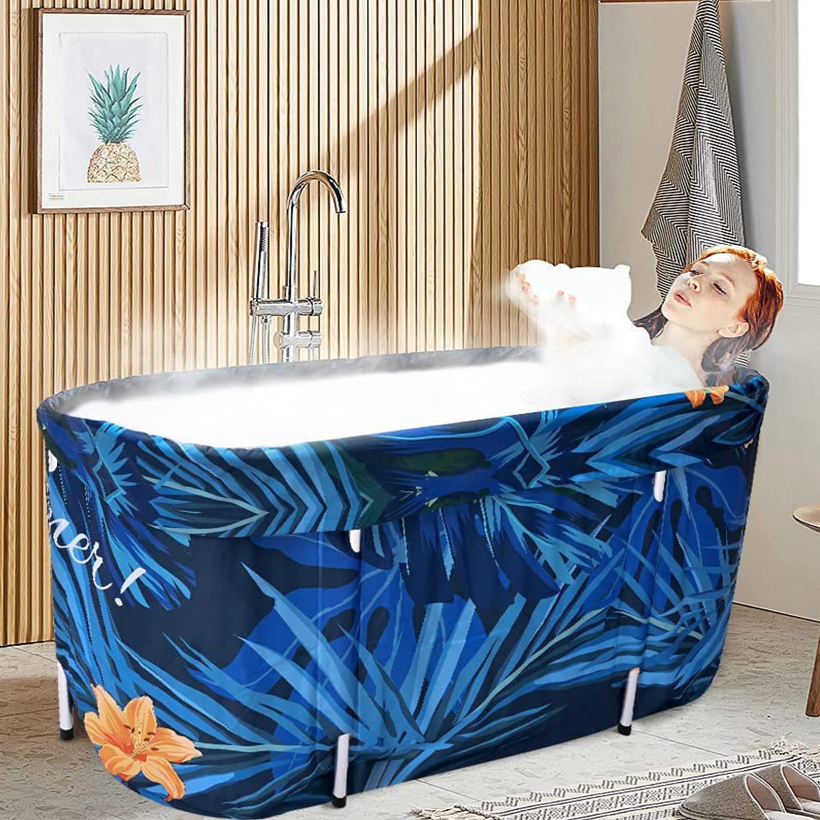 Portable Bathtub, Portable Folding Bathing Bathtub for Adults, Circular