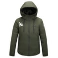 thumbnail image 5 of Kmdttou Women's Heated Jacket Waterproof with Hooded Hiking Coat Lightweight Active Outdoor Raincoat with Removable Hood Army Green 2XL, 5 of 7