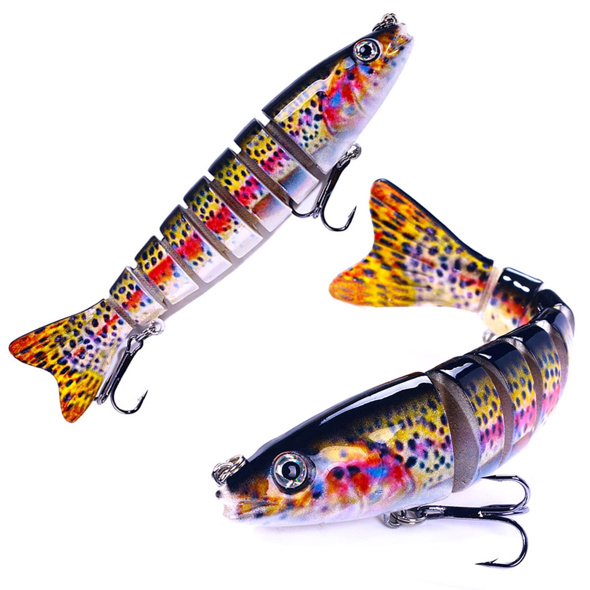 HENGJIA Fishing Lures 12PCS Multi Jointed Fish Fishing Kits Slow Sinking Lifelike Swimbait Freshwater and Saltwater for Trout Bass Lures