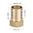 thumbnail image 2 of Uxcell 32mm Barbed x G1 Female Barb Hose Fitting Brass with Hose Clamp, 2 of 5
