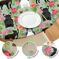 thumbnail image 4 of Cute Bulldog Dog and Flower Florals Round Fitted Tablecloth with Elastic Edge,Dining Table Cover Waterproof,Outdoor Round Tablecloth for Camping,Dining,Indoor and Outdoor, 4 of 7