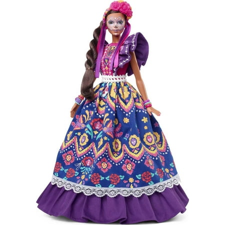 UPC: 0194735004881 | Barbie Signature 2022 Dia De Muertos Collectible Doll with Ruffled Dress and Flower Crown