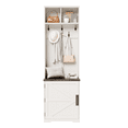 thumbnail image 1 of 77" Coat Rack Freestanding,  5 Hooks, 2 Open Cubbies & Shoe Cabinet, Space Saving Entryway Furniture for Hallway, 1 of 3
