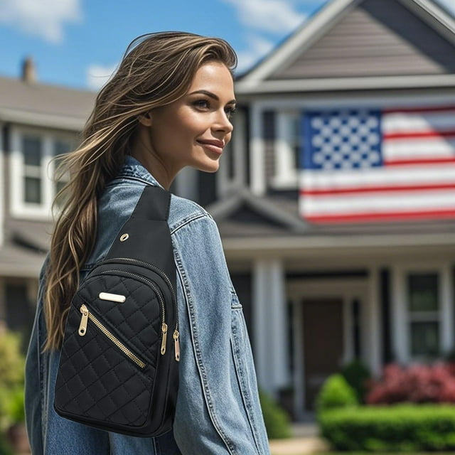 pstuiky Bolso bandolera de viaje moderno para mujer de gran capacidad de tela impermeable práctico bolso cruzado frontal.