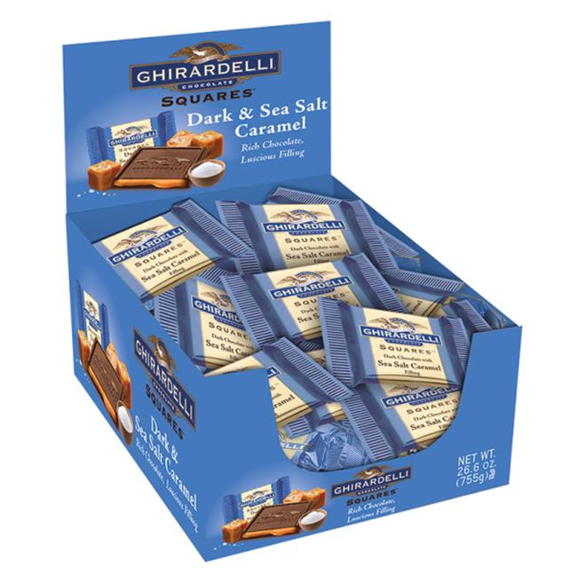 Imperial Foods GH4153 Dark Chocolate Sea Salt Squares Ghirardelli