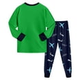 thumbnail image 5 of Zshosam Toddler Pajamas Pajama Sets Long Sleeve Pattern Print Design Soft Comfy Sleepwear 2 Piece PJS Size 7T 8T,(Green 7-8 Years), 5 of 6