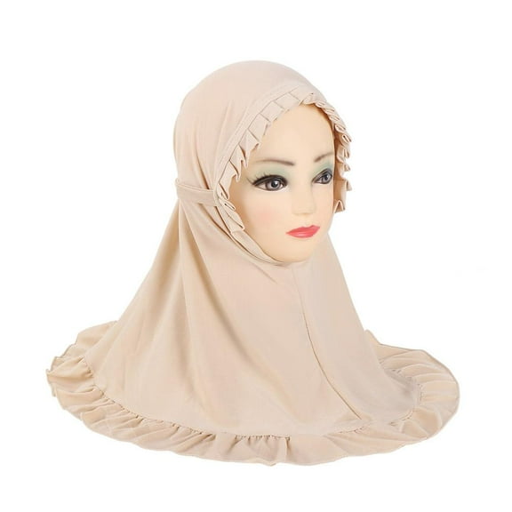Full Cover Hijab Amira Turban Scarf Kids Girls Scarves Shawls Head Cover Q9T9