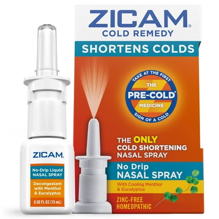 Zicam Cold Remedy Nasal Spray Menthol & Eucalyptus, Homeopathic Zinc-Free, Pre-Cold Medicine, 0.5 oz