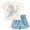 White / pale blue, variant on Disney Frozen Elsa T-Shirt and Shorts Outfit Set Toddler to Big Kid