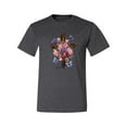 thumbnail image 2 of Wild Bobby, Cross with Flowers and Butterflies, Inspirational/Christian, Men Graphic Tees, Heather Black, Small, 2 of 3