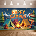 thumbnail image 5 of Outdoor Adventure Banner Happy Camper Tent Design Campfire Scene Decorative for Hiking Climbing Trekking, 5 of 9