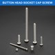 thumbnail image 4 of Uxcell 100 PCS #2-56 UNF x 5/32 pulgadas tornillo de cabeza de botón con tapa de socket perno hexagonal plateado, 4 of 7