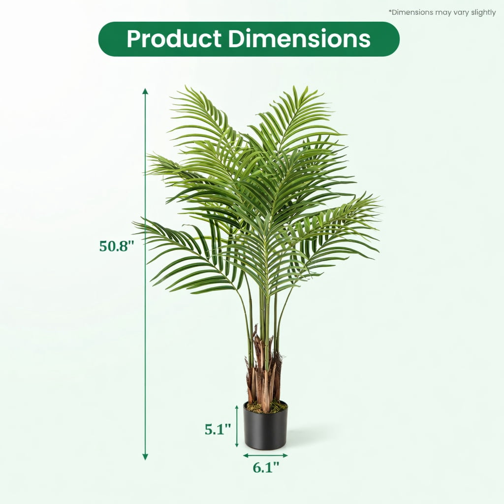 Topcobe 2 Pack 4.2 Feet Tall Artificial Palm Paradise Plant Large Fake Potted Tree Green, Artificial Trees for Home Decor Indoor Outdoor